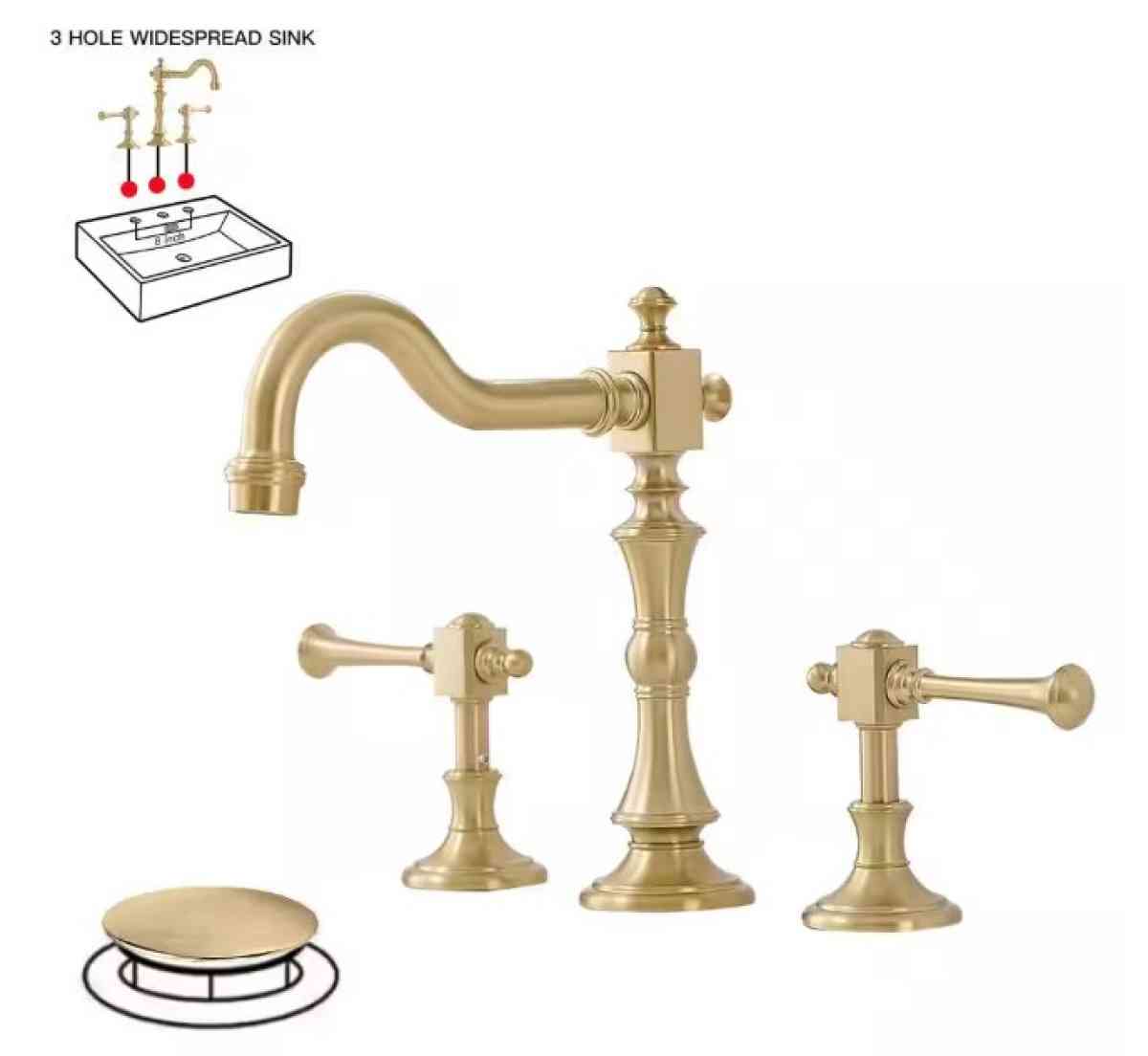 8 IN WIDESPREAD DOUBLE HANDLE 3 HOLE BATHROOM FAUCET - Las Vegas, Nevada - FleaMarketBay