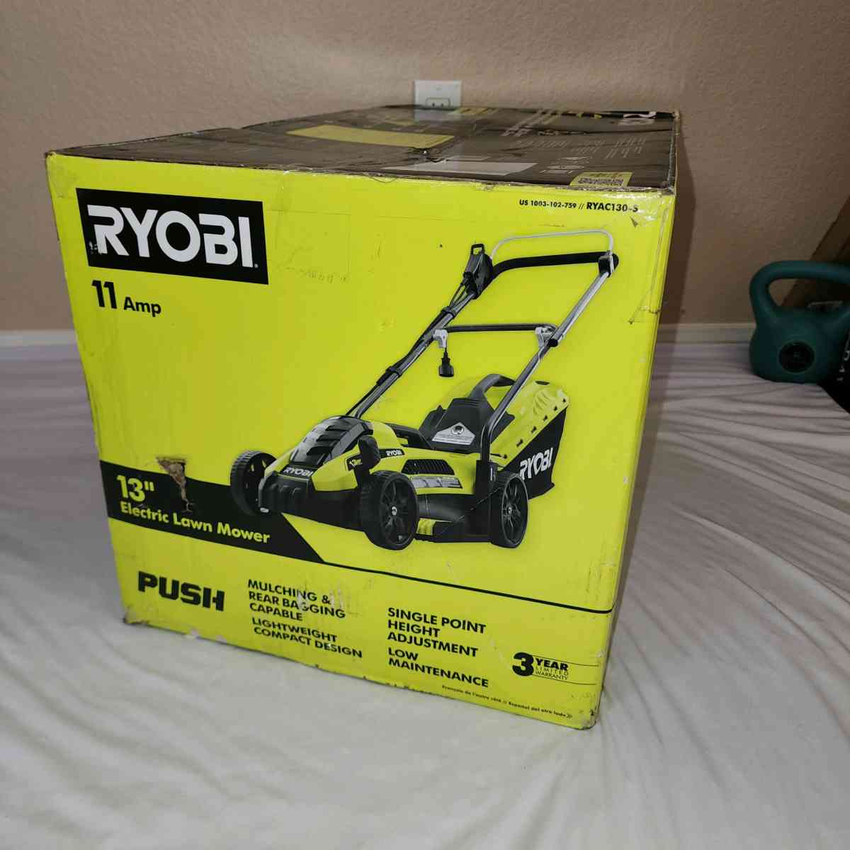 RYOBI 13 IN 11 AMP CORDER ELECTRIC WALK BEHIND PUSH LAWN - Las Vegas, Nevada - FleaMarketBay