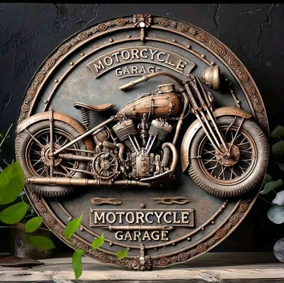 Metal Motorcycle Wall Decor