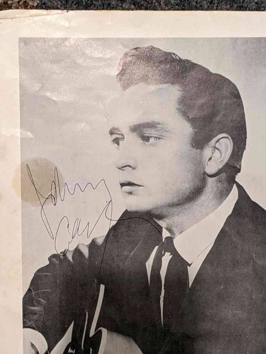 autographed by Johnny Cash on stage flyer - Campbellsville, Kentucky - FleaMarketBay