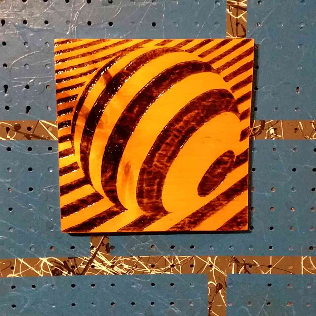 Sphere Optical Illusion pyrography - Bucksport, Maine