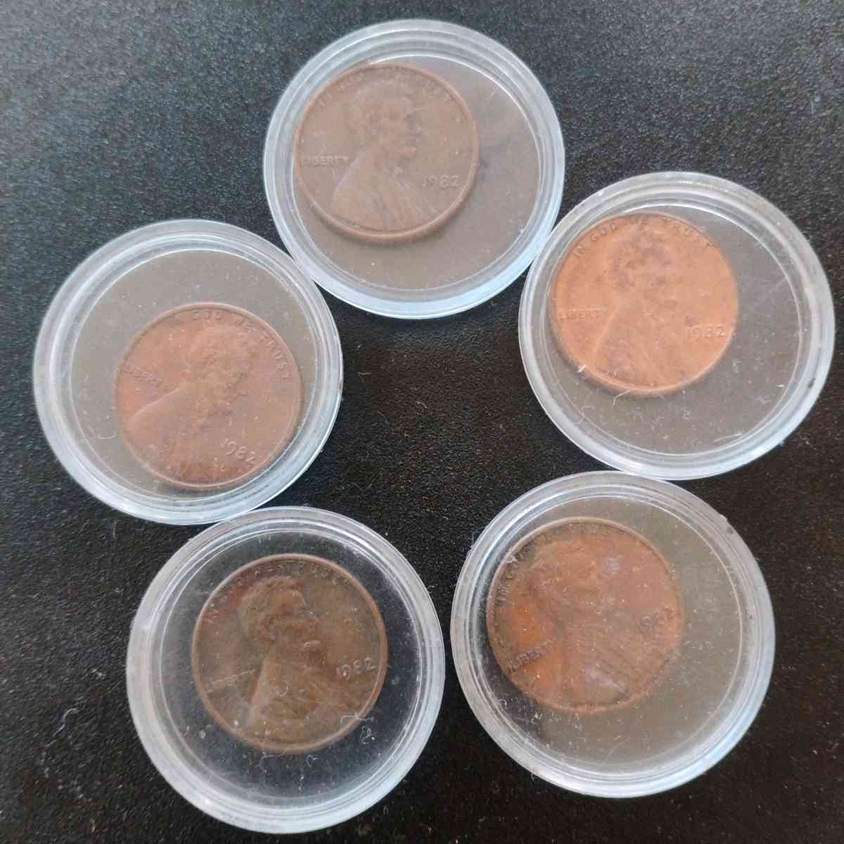 1982 penny red VF no mint error weight - Everson, Washington