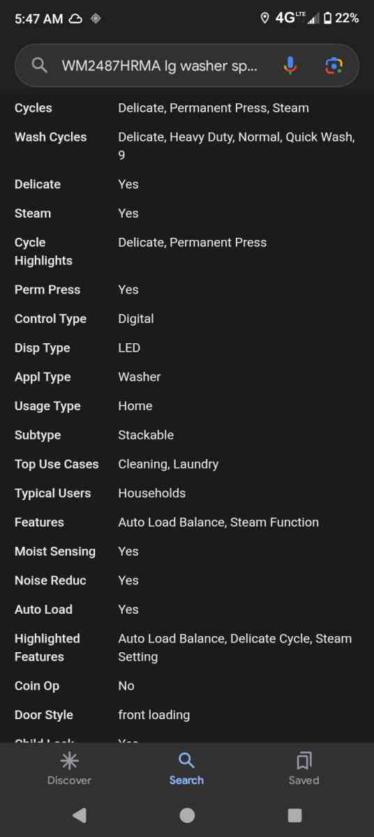 LG STACKABLE WASHER DRYER - Lacassine, Louisiana - FleaMarketBay