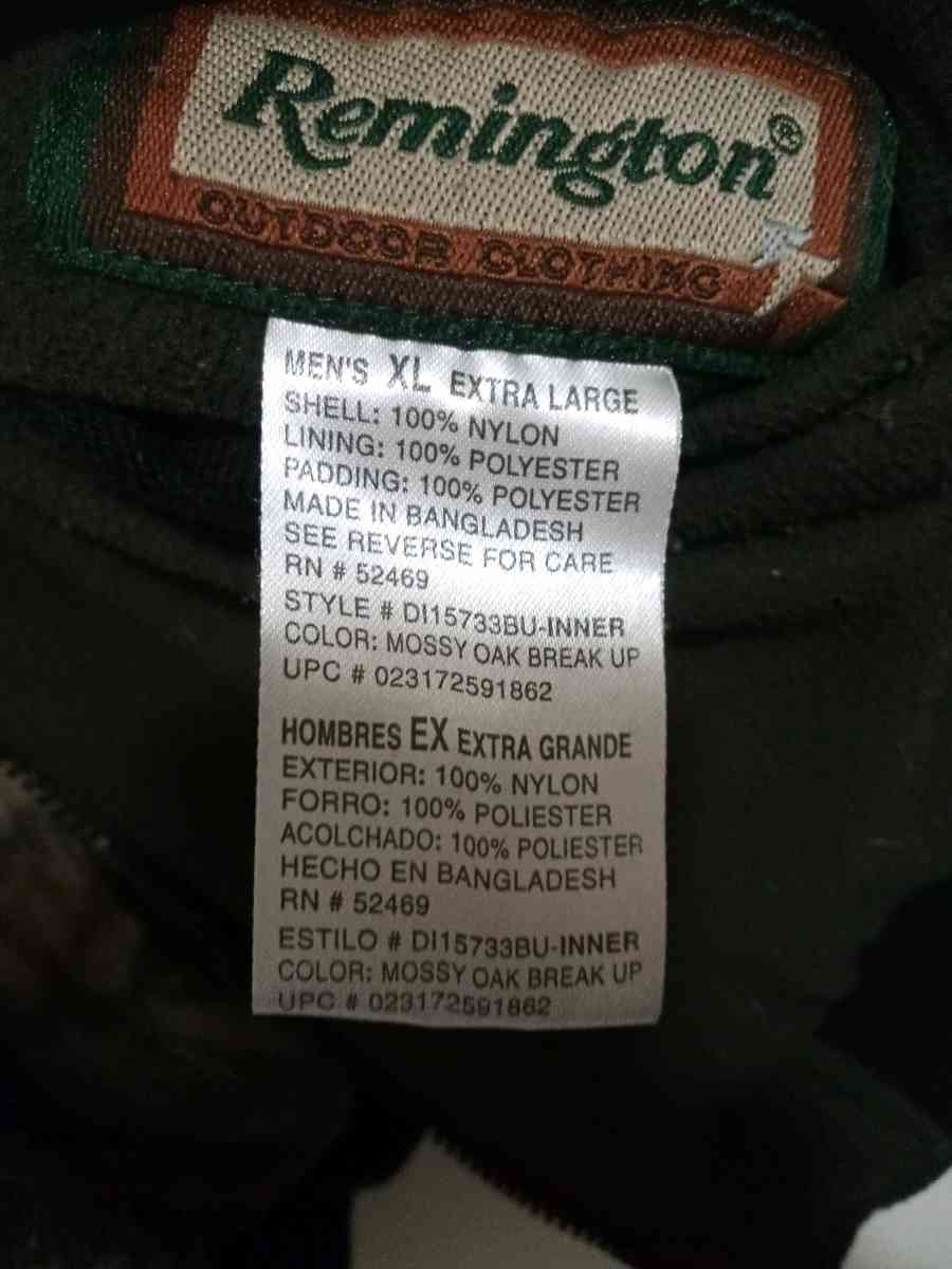 Remington hunting jackets best arms unzip into a vest camo w - Tulsa, Oklahoma - FleaMarketBay