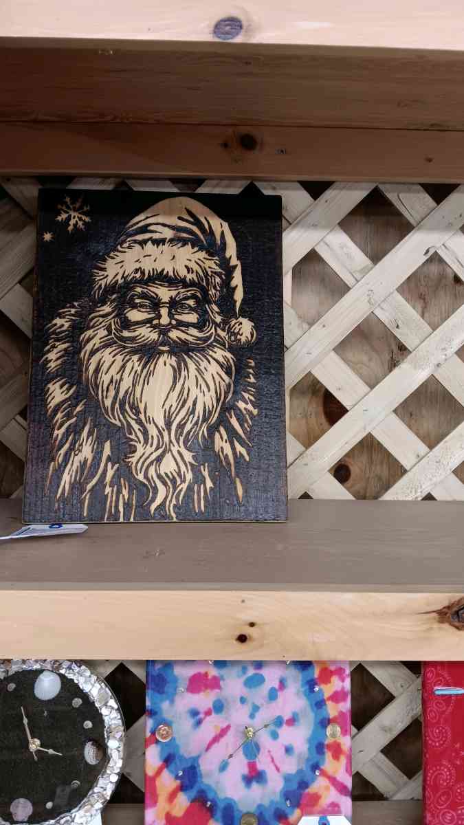 Santa Claus pyrography - Bucksport, Maine