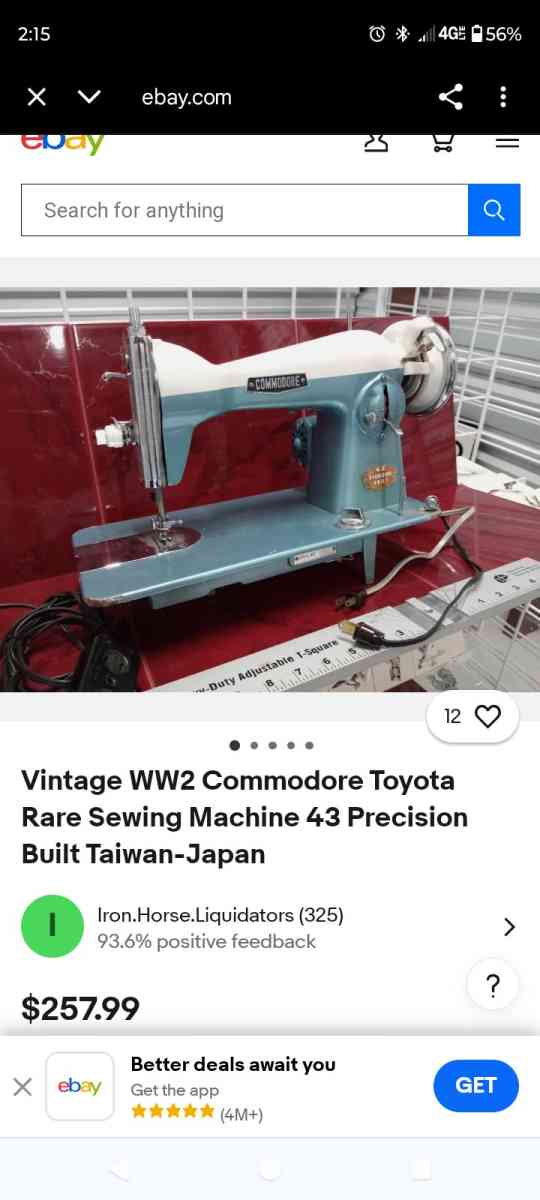 Vintage WW2 Commodore Toyota RARE Sewing Machine - Burgaw, North Carolina - FleaMarketBay