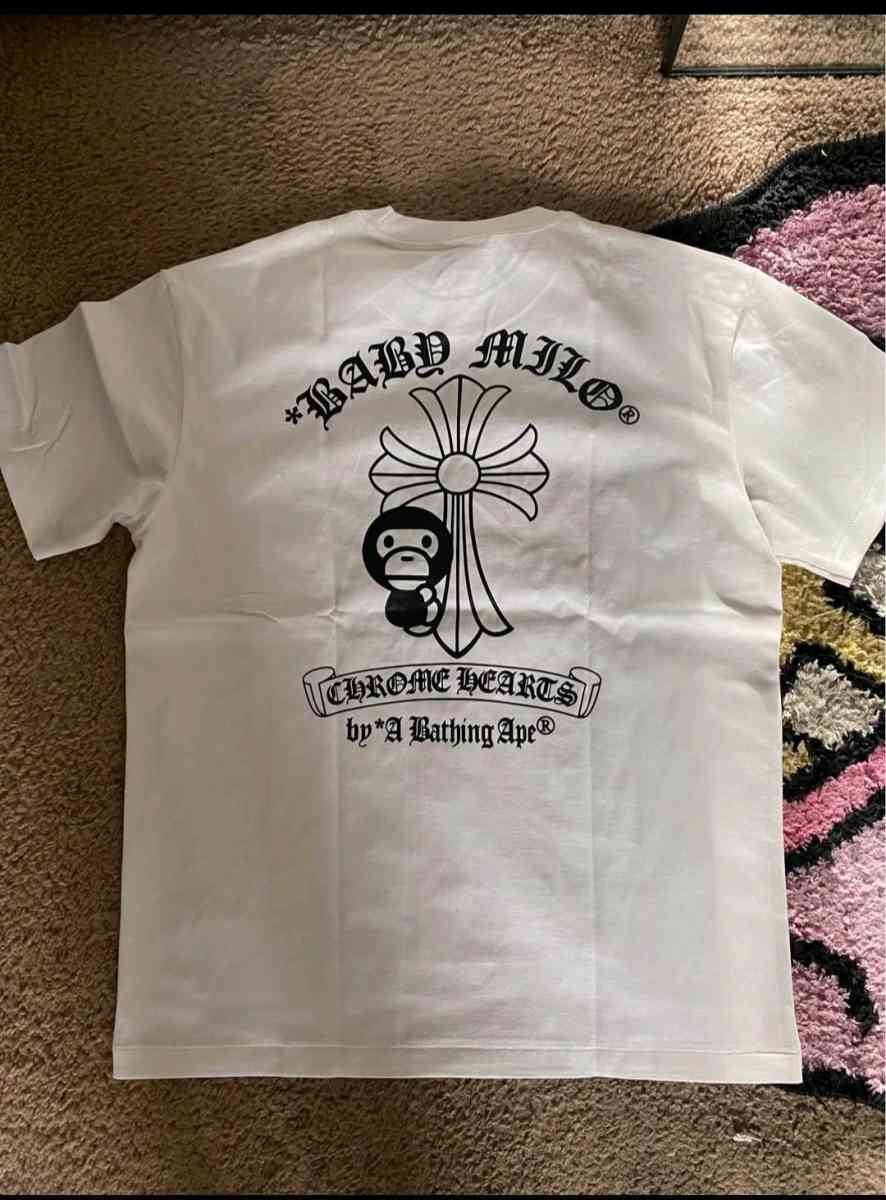 Bape Milo White Chrome Hearts Tee  Sizes S M L XL - Newnan, Georgia - FleaMarketBay