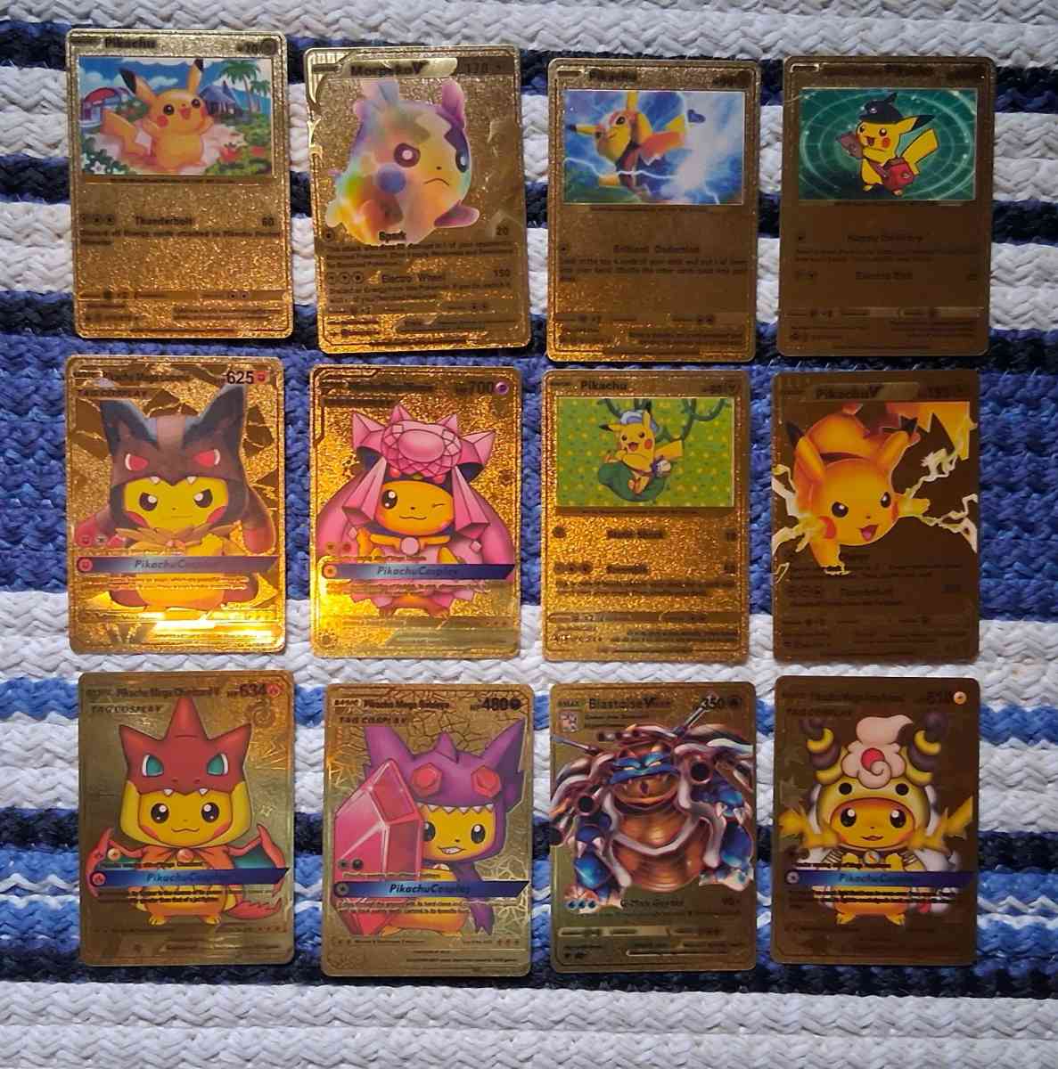 12 RANDOM PIKACHU GOLD FOIL PIKACHU POKMON CARDS - Elysburg, Pennsylvania - FleaMarketBay
