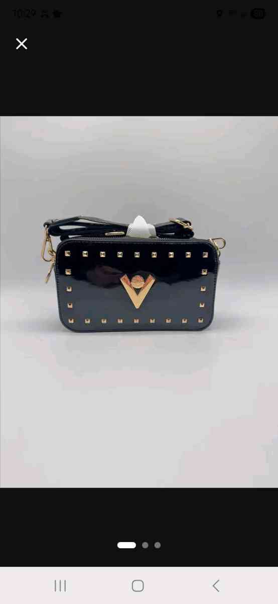 Valentino Orlandi V Logo Double Zip Vegan Leather Camera Bag - La Puente, California - FleaMarketBay
