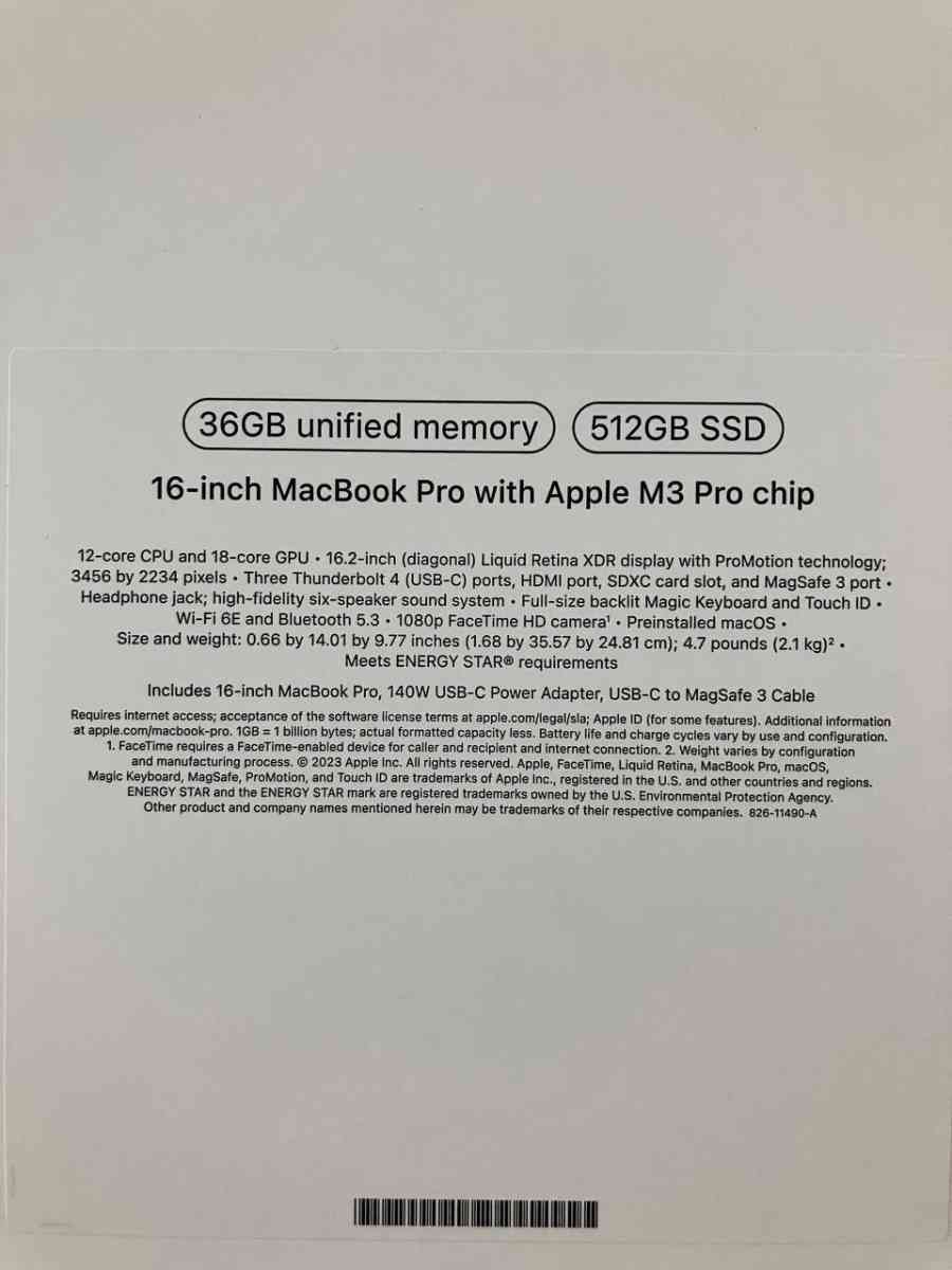 MacBook Pro 16inch M3 Chip - Indianapolis, Indiana - FleaMarketBay