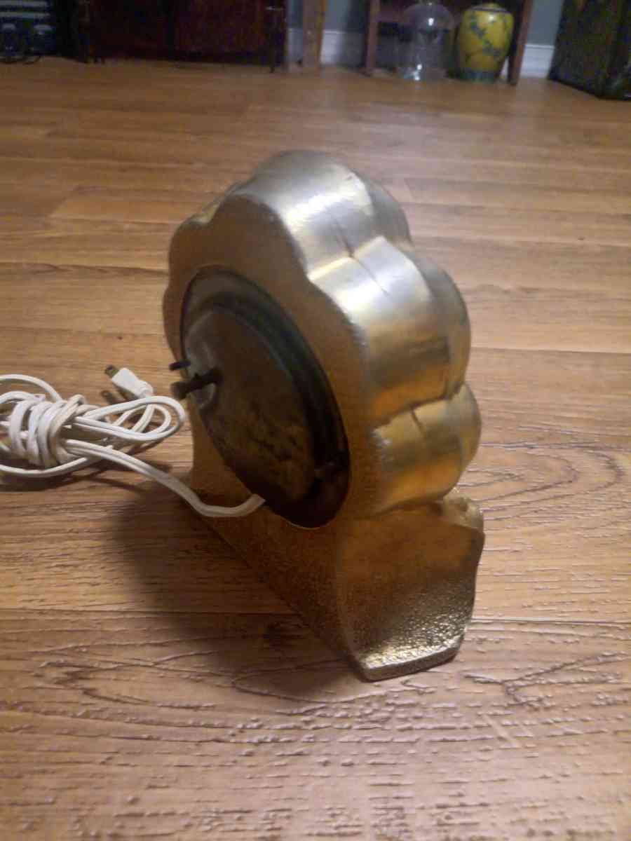 1950s United clock brass finish - Camden, Ohio - FleaMarketBay