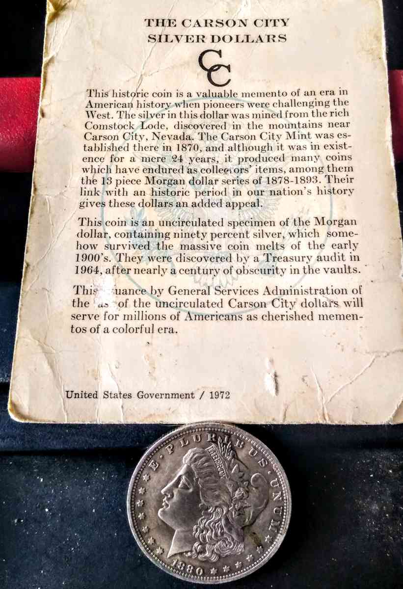 1880CC VERY RARE COIN HAS BEEN IN THE FAMILY 35 YEARS - Danville, New Hampshire - FleaMarketBay