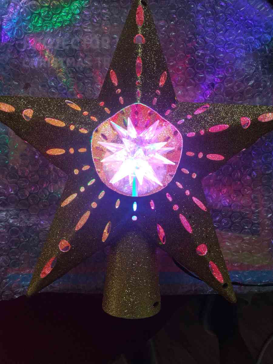 Projector LED Christmas Tree Top Gold Star Snowfall Snowflak - Abington, Pennsylvania - FleaMarketBay
