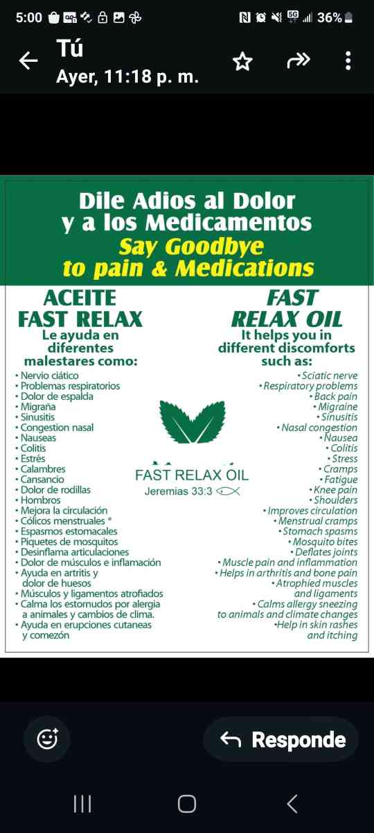 fas relax oil articular and muscular 30ml 16 and 10ml 11 - Santa Ana, California - FleaMarketBay