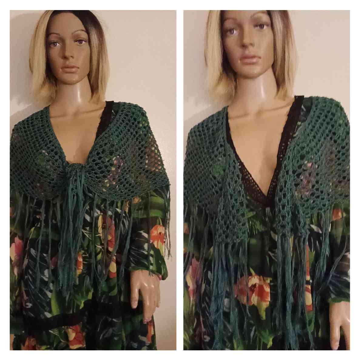 Handmade Crochet Eagles Shawl with tassels - Philadelphia, Pennsylvania