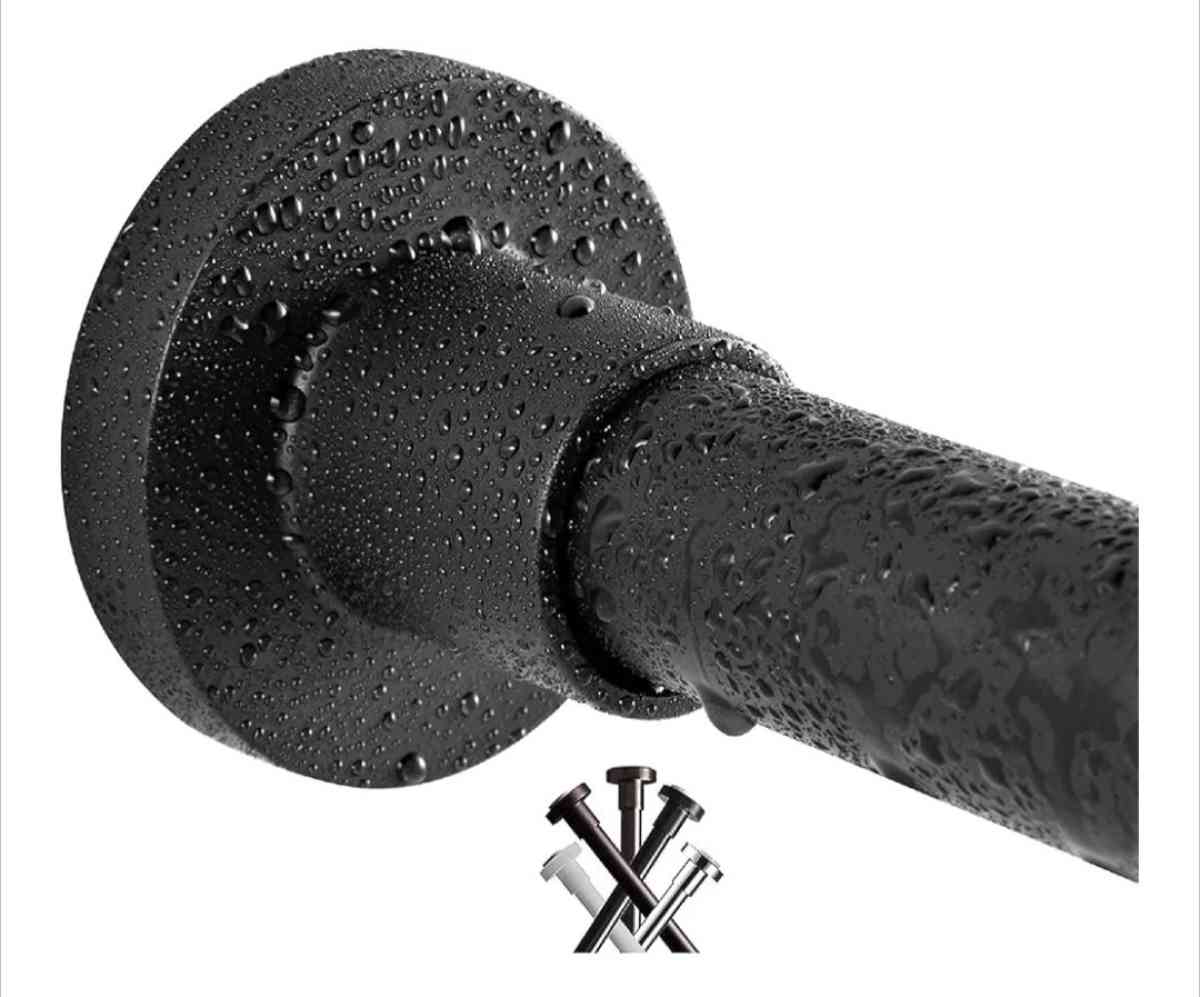 Black shower curtain rod expandable 43 to 75 inches