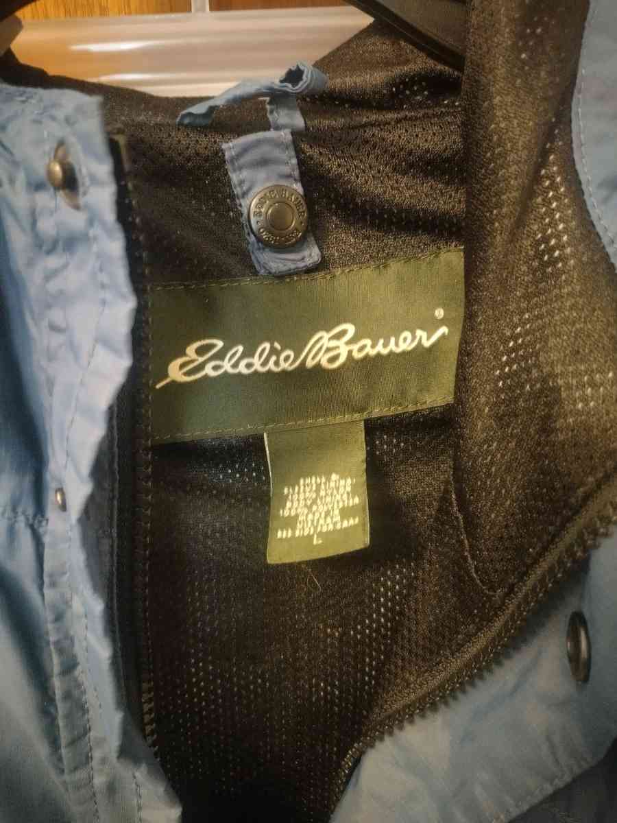Eddie Bauer Windbreaker Hiking Trail Jacket Mens L Blue Fu - Abington, Pennsylvania - FleaMarketBay