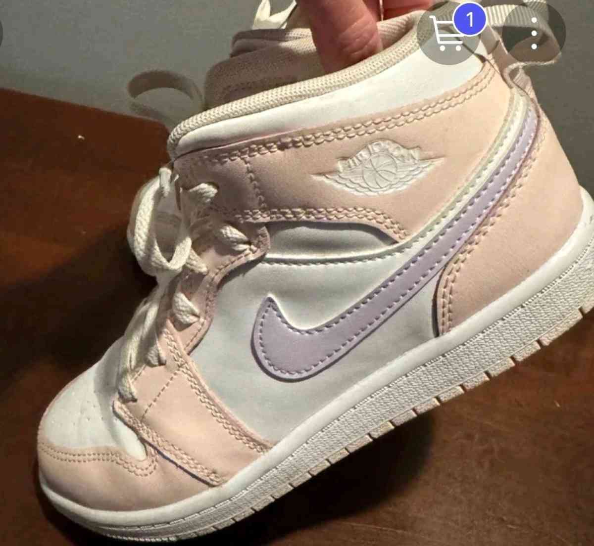 Violet Frost white pink Nike Air Jordans Big Youth Size 3 - Macomb, Michigan - FleaMarketBay