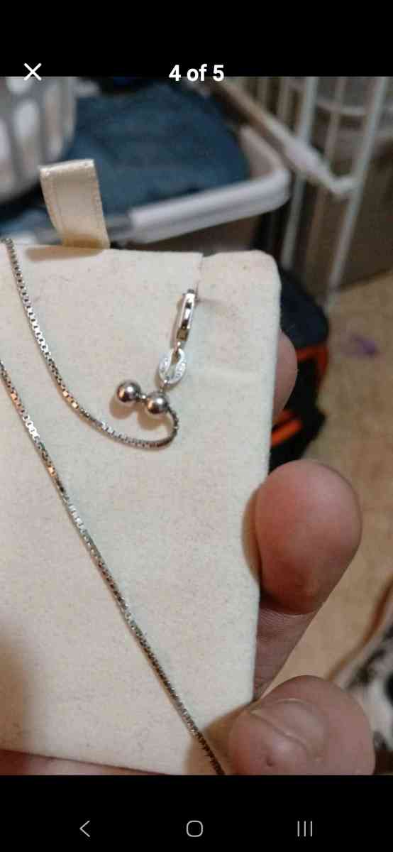 Kay jewelers sterling silver chain with key pendant diamonds - Olathe, Kansas - FleaMarketBay