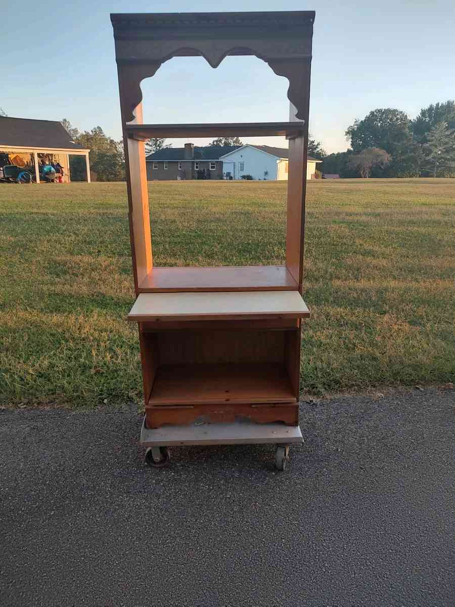 wooden entertainment center with three shelves - Glade Hill, Virginia - FleaMarketBay