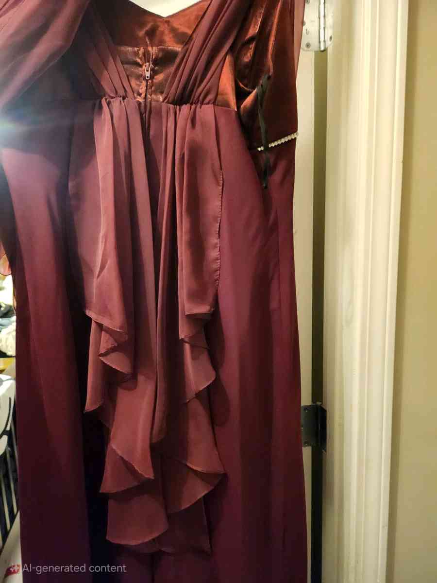 Chic Burgundy Maxi Dress with diamond details - Olive Branch, Mississippi - FleaMarketBay