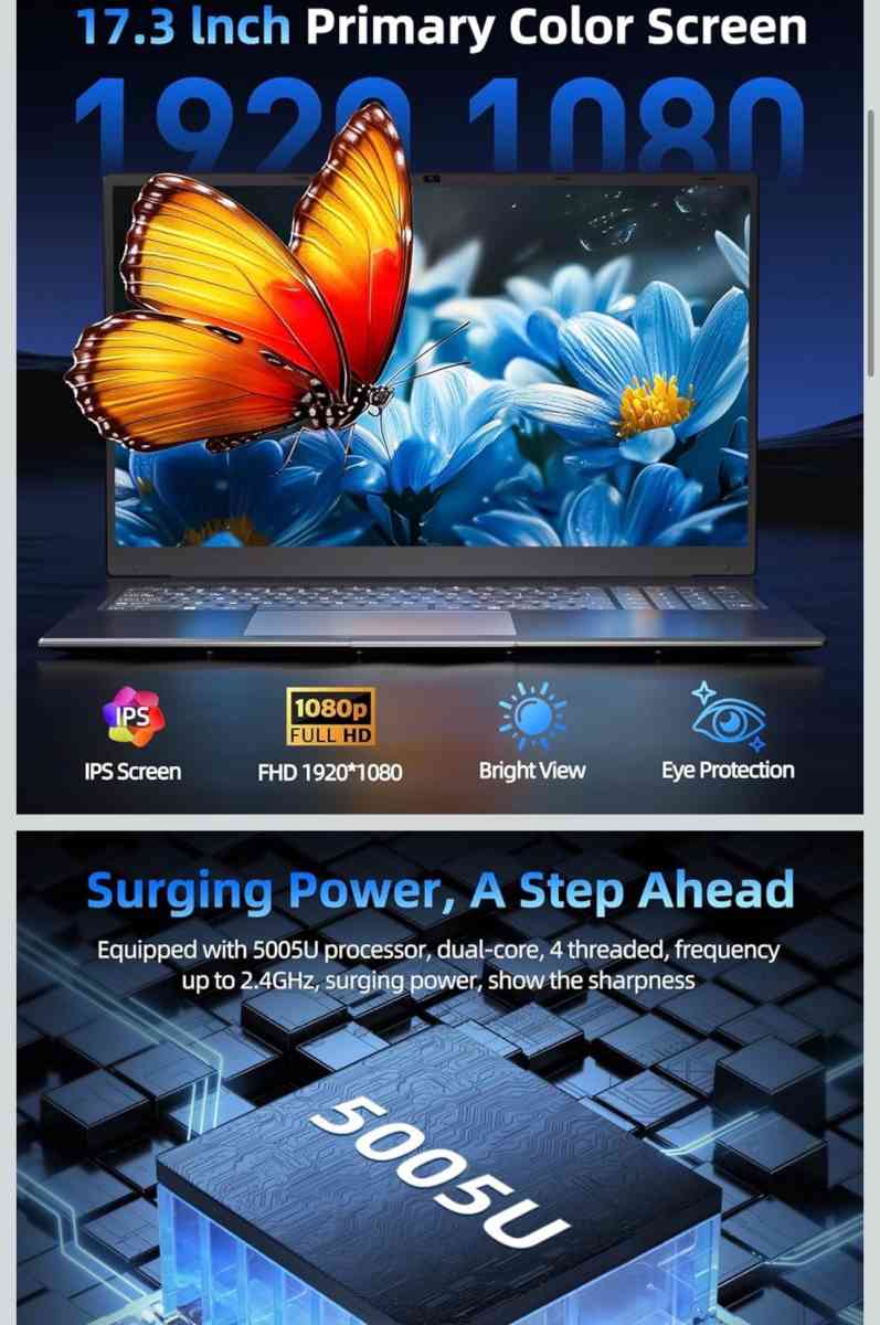 Laptop Computer 173 in Win 11 with Celeron I3 Processor 4GB - Brooklyn, New York - FleaMarketBay