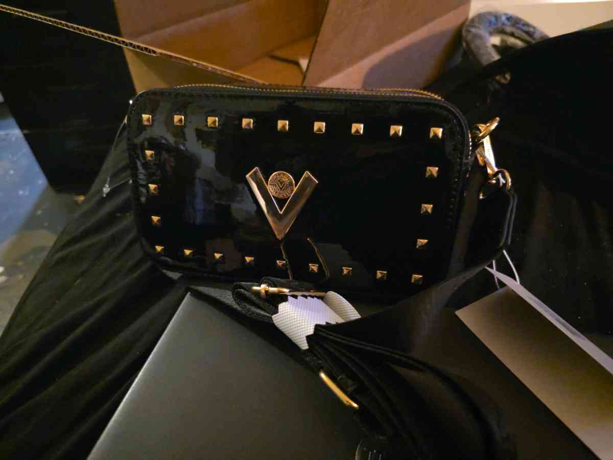 Valentino Orlandi V Logo Double Zip Vegan Leather Camera Bag - La Puente, California - FleaMarketBay