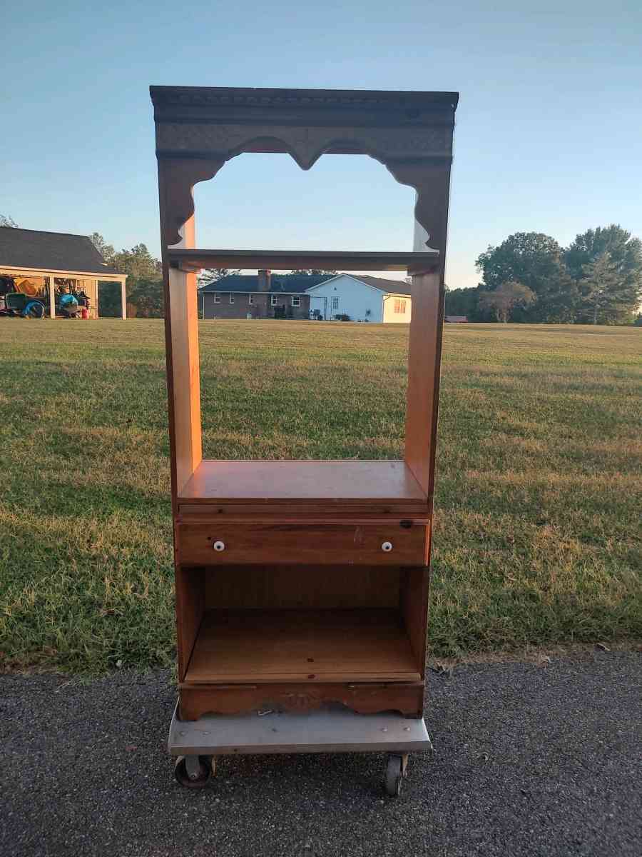 wooden entertainment center with three shelves - Glade Hill, Virginia