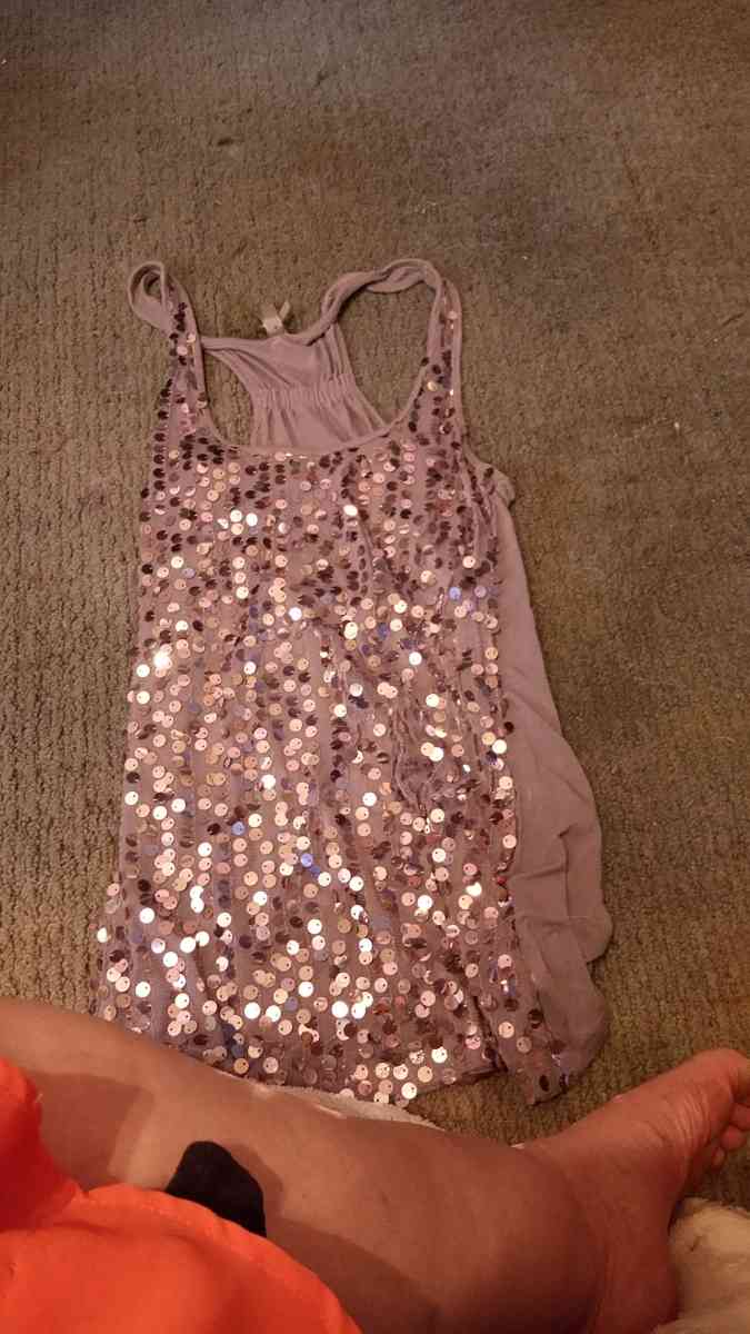 size small vanity sequin tank top