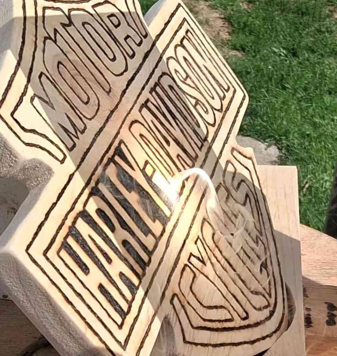 Harley Davidson pyrography - Bucksport, Maine