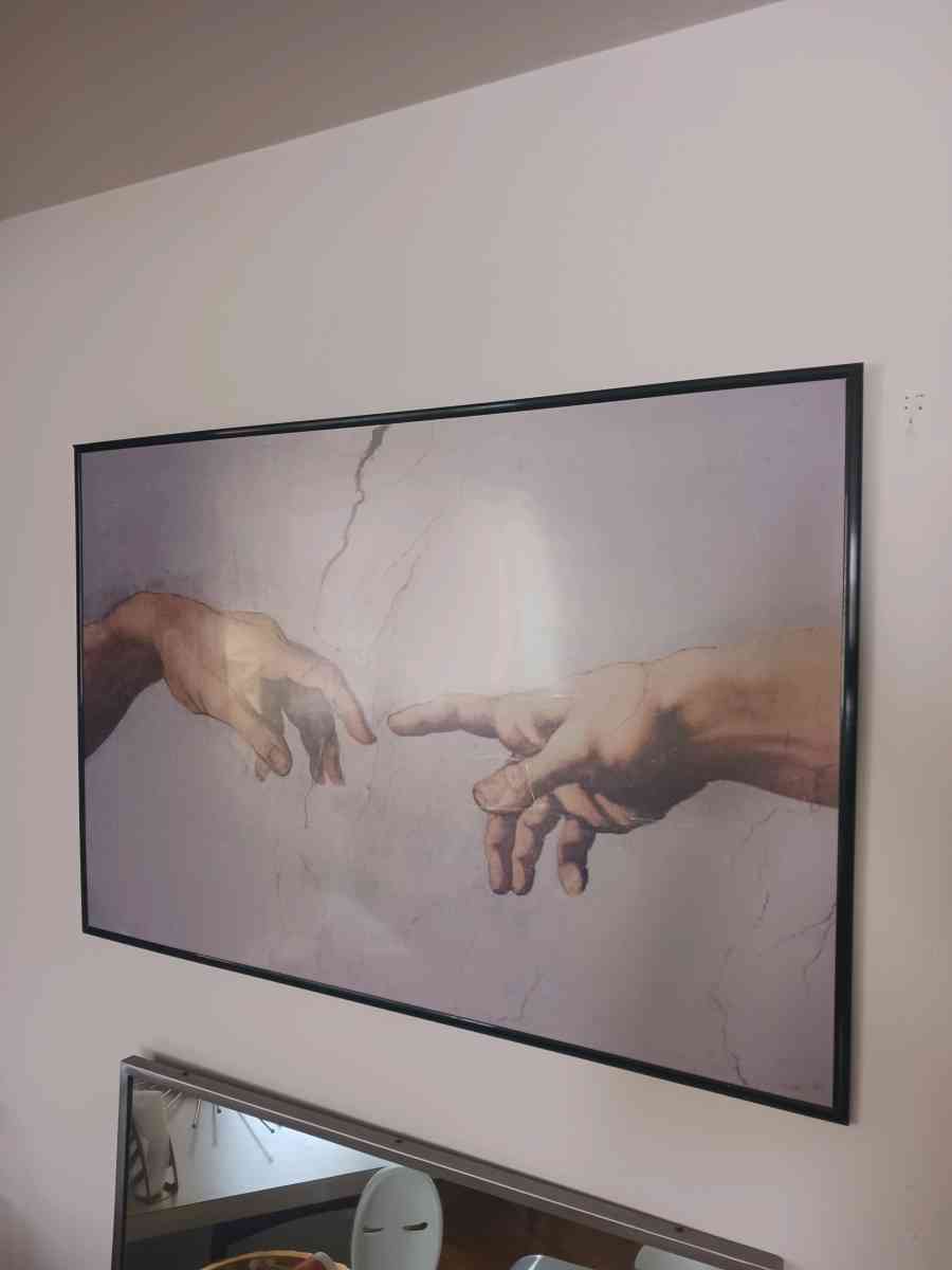 Creation of Adam Large Framed Print with Plastic Cover - Bronx, New York - FleaMarketBay