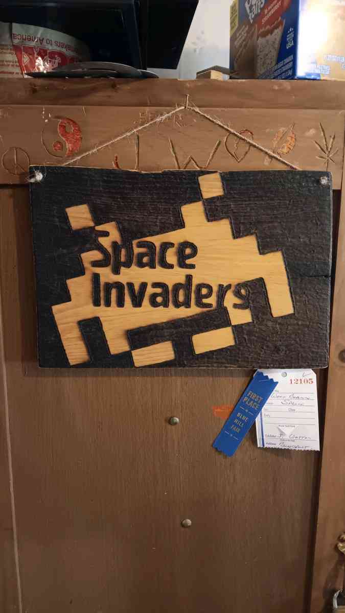 Space Invaders wall decor Pyrography - Bucksport, Maine