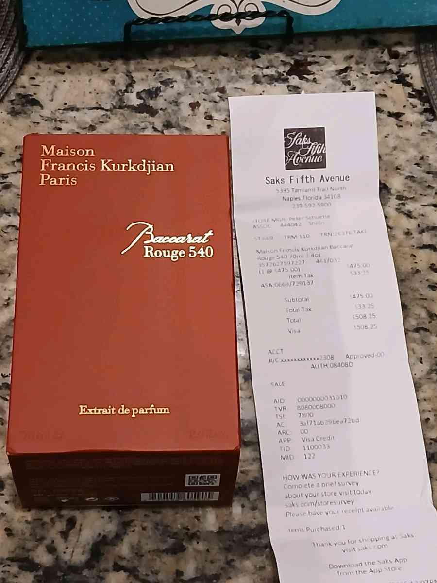 Brand new sealed Baccarat Rouge 540 EDP 100ml - Newnan, Georgia