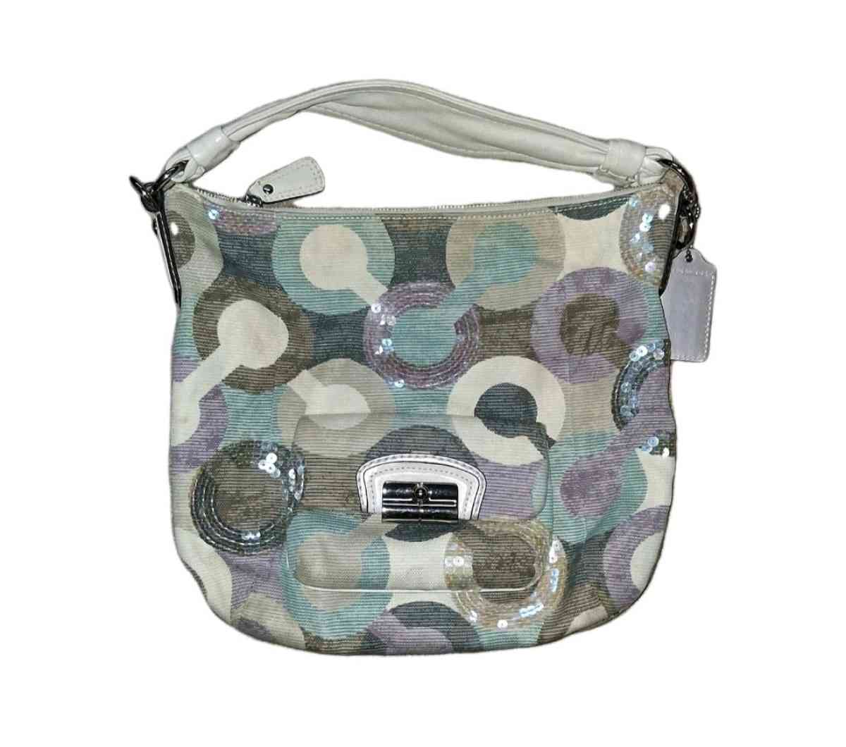 coach Kristin Multicolor Graphic Op Art Sequin Hobo Shoulder - Elysburg, Pennsylvania - FleaMarketBay