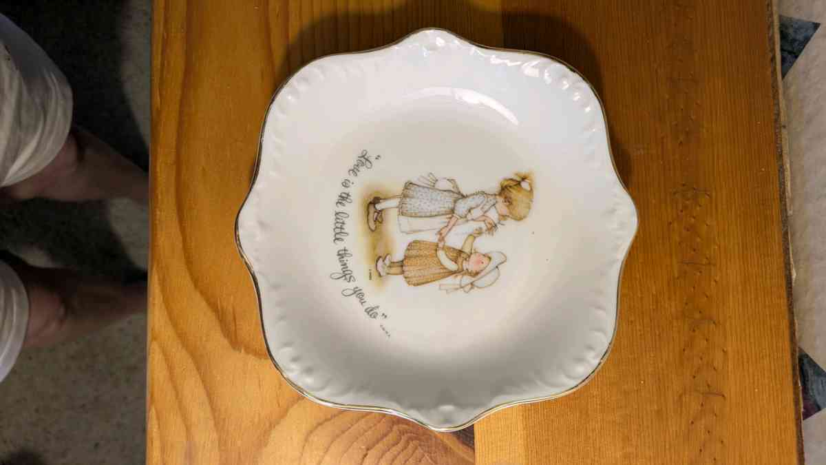 Holly Hobbie Scalloped Gold Trim Plate  Love is the Little T - Phoenix, Arizona
