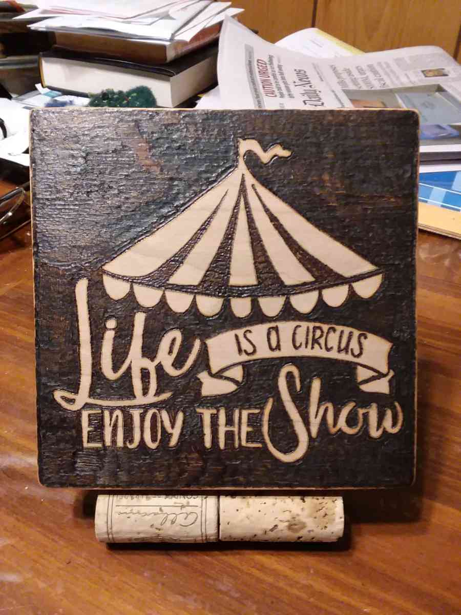 Circus Life Wall decor Pyrography - Bucksport, Maine