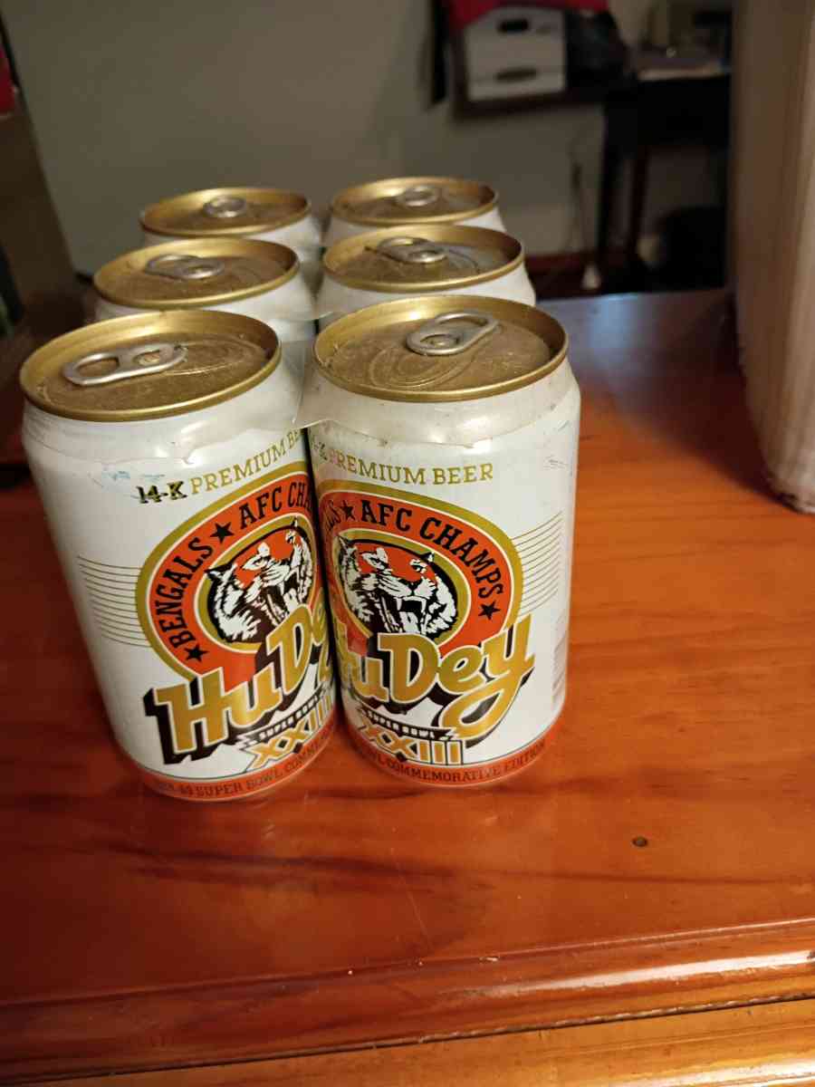 Hudy Superbowl 23 Six Pack Beer Cans Bengals VS 49ers - Bellevue, Kentucky