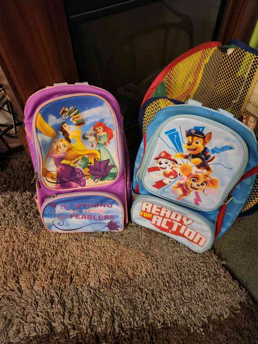 princess and paw patrol backpacks can be used as diaper bags - Corpus Christi, Texas