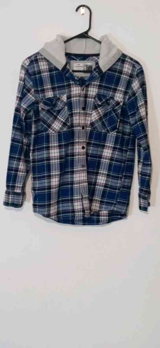 Youth Long Sleeve Button Down Shirt Hooded - Dane, Wisconsin