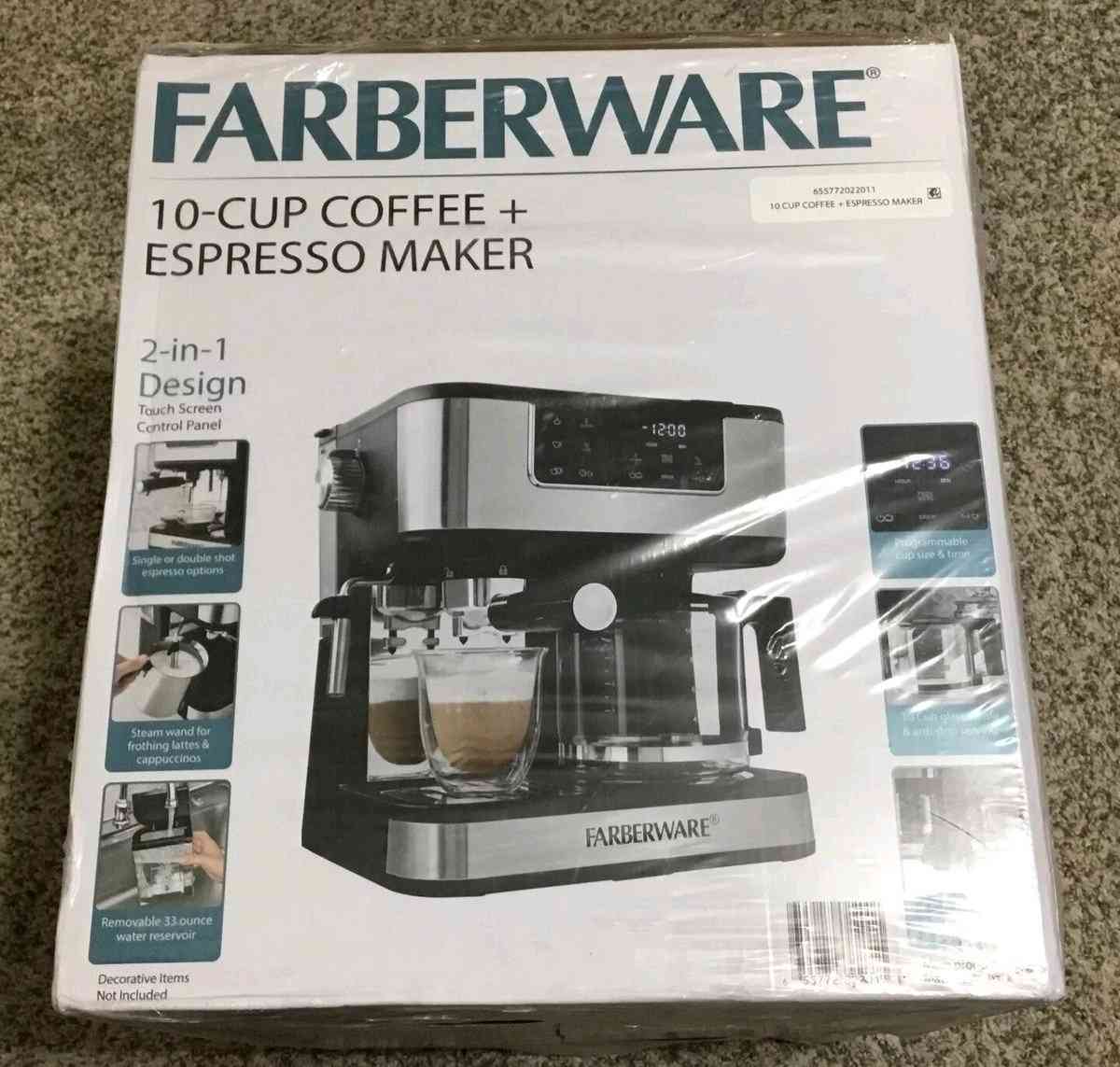 FARBERWARE DUAL BREW 10 CUP COFFEE  ESPRESSO MAKER TOUCHSCRE - Los Angeles, California