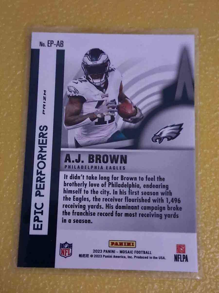 2022 AJ Brown Panini  Epic Performers Prizm - Macomb, Michigan - FleaMarketBay