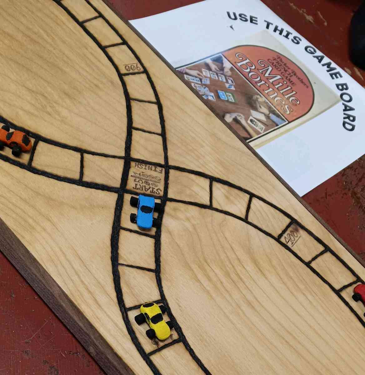 Mille Bornes Wooden Game Board - Bucksport, Maine