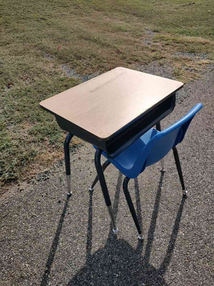 metal school desk with a chair or a end table - Glade Hill, Virginia