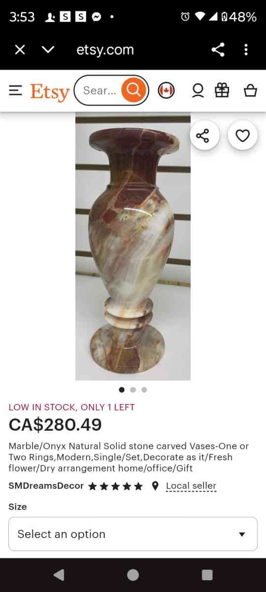 onyx swirl single bed vase - Oklahoma City, Oklahoma - FleaMarketBay