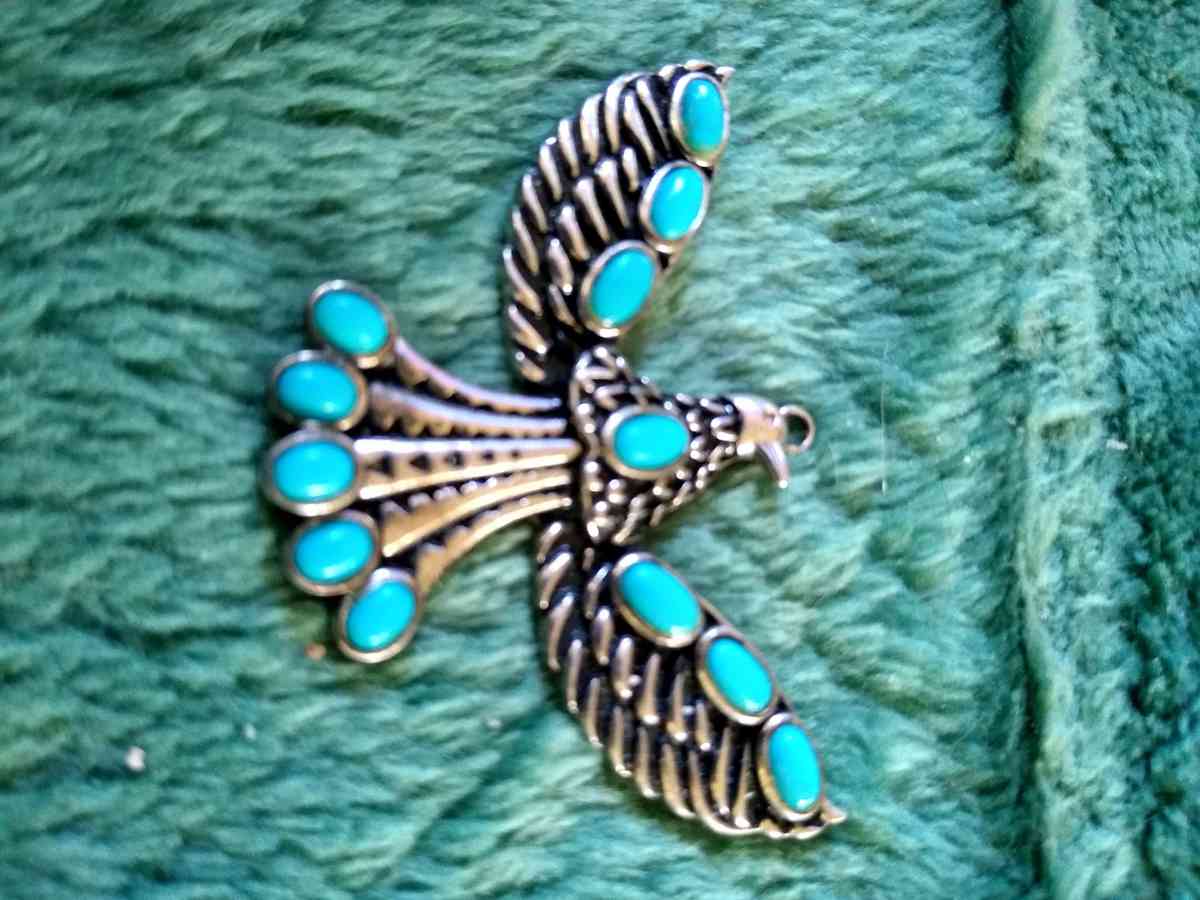 SILVER TURQUOISE NECKLACE WITH OUT CHAIN - Danville, New Hampshire - FleaMarketBay
