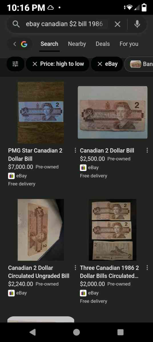 1986 Canadian 2 bank note - Long Barn, California - FleaMarketBay