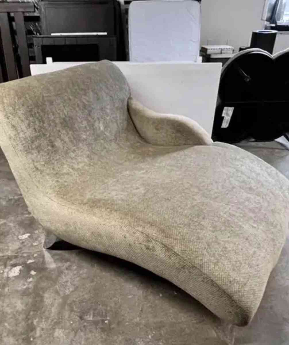 Double Wide Chenille Modern Curved Chaise Lounge - Tempe, Arizona - FleaMarketBay