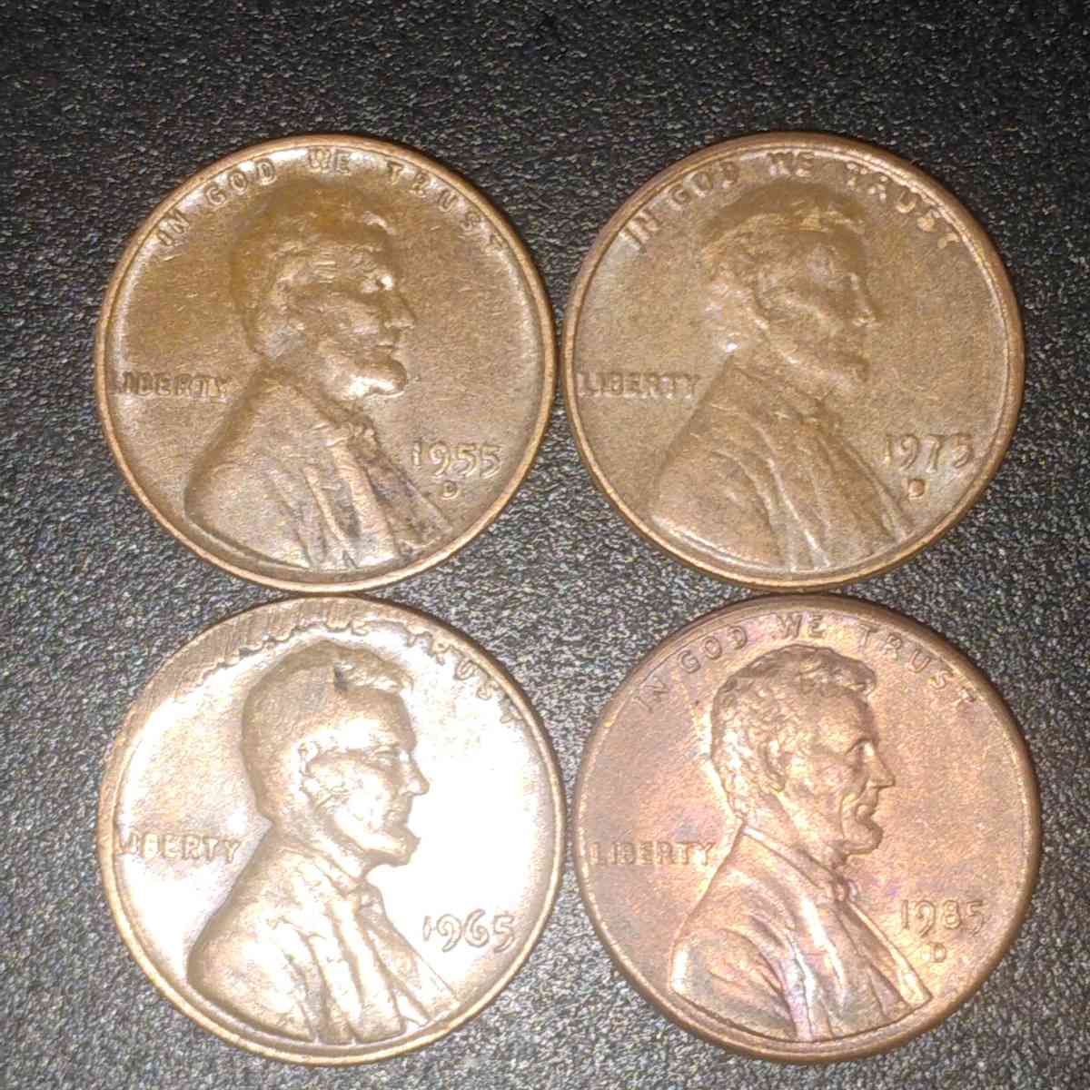 4 PENNY CENT 1955 65 75 1985 - Everson, Washington