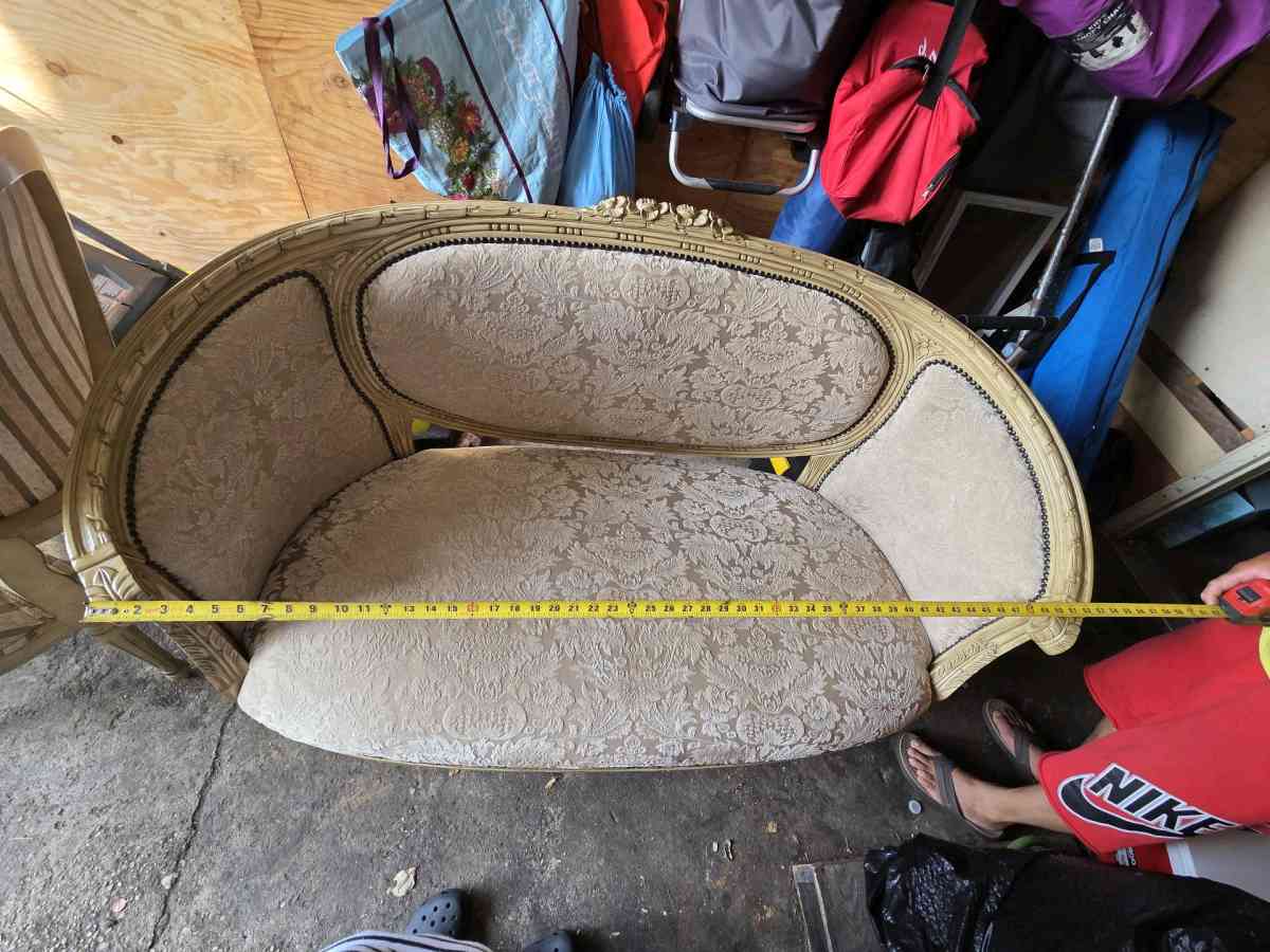 Vintage Loveseat  2 Chairs  BeigeGold - Flushing, New York - FleaMarketBay