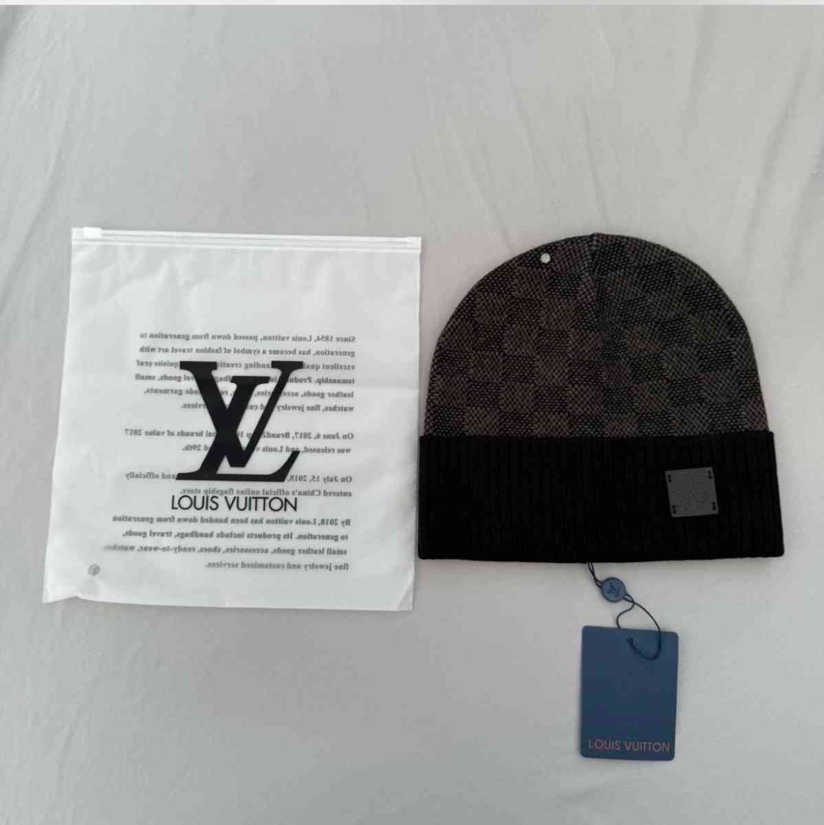 Louis Vuitton Black And Grey Monogram Beanie